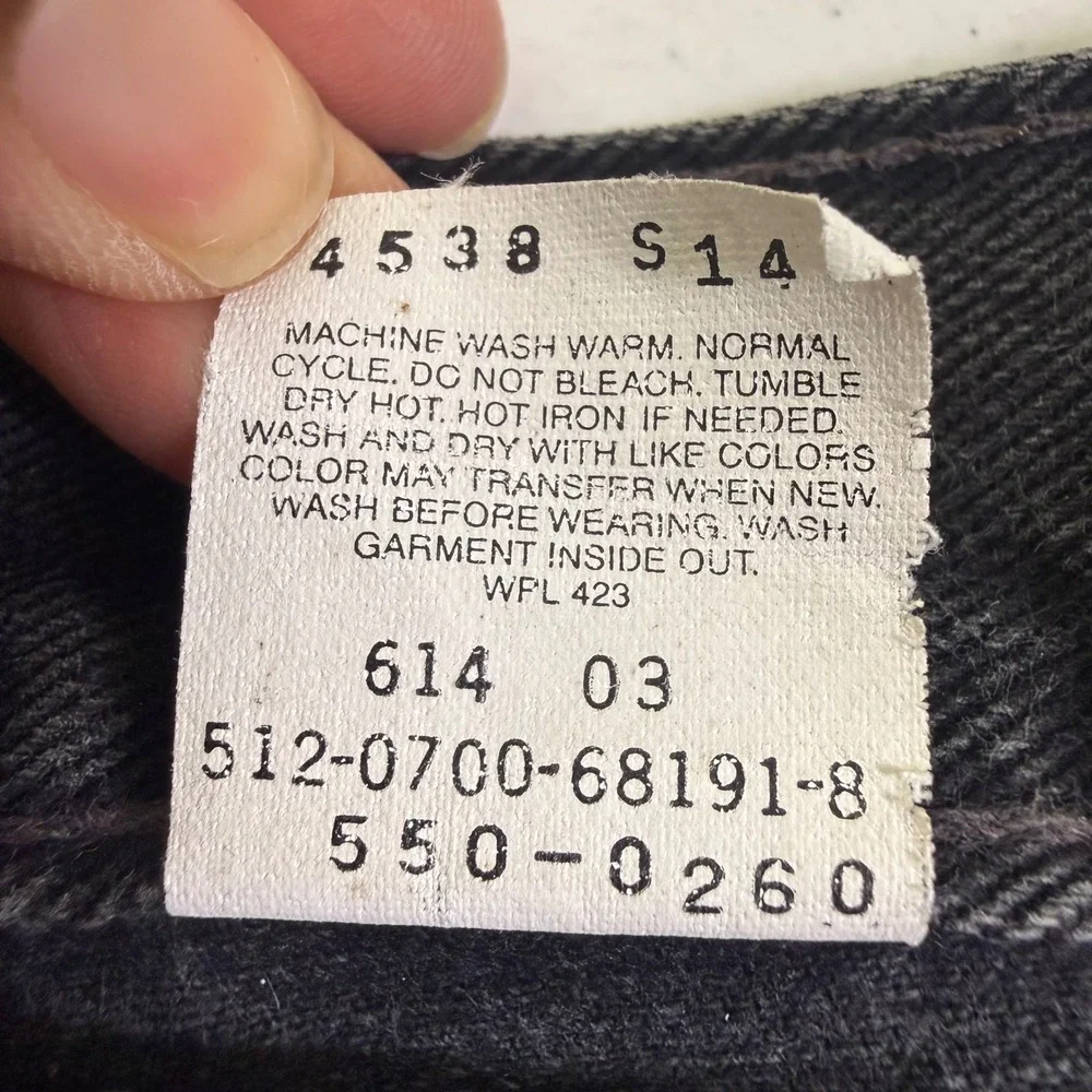 VINTAGE‎ Levi Jeans 550 38x30 Actual(36x29) Faded Black Relaxed USA 80s 90s